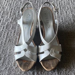 Guess wedge white shoes size 7 1/2
